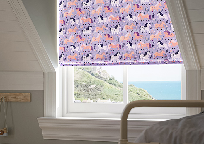 Pony Pals, Lilac - Twist&Fit Roman Blind - Image 5